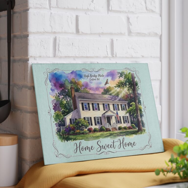 Custom House Portrait Cutting Board Alt